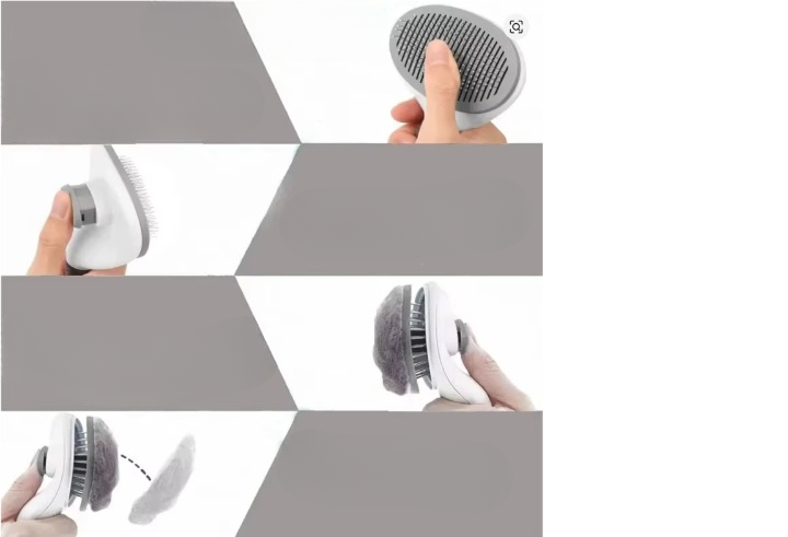 Brosse autonettoyante pour chiens et chats