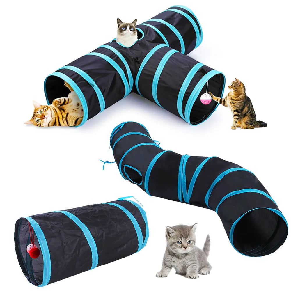 Tunnel de jeu pliable pour chat – Stimulation et divertissement